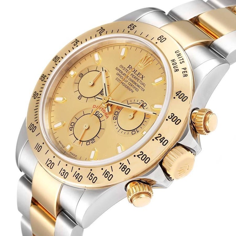 Rolex Daytona Steel 18K Yellow Gold Champagne Dial Mens Watch 116523 For Sale 1