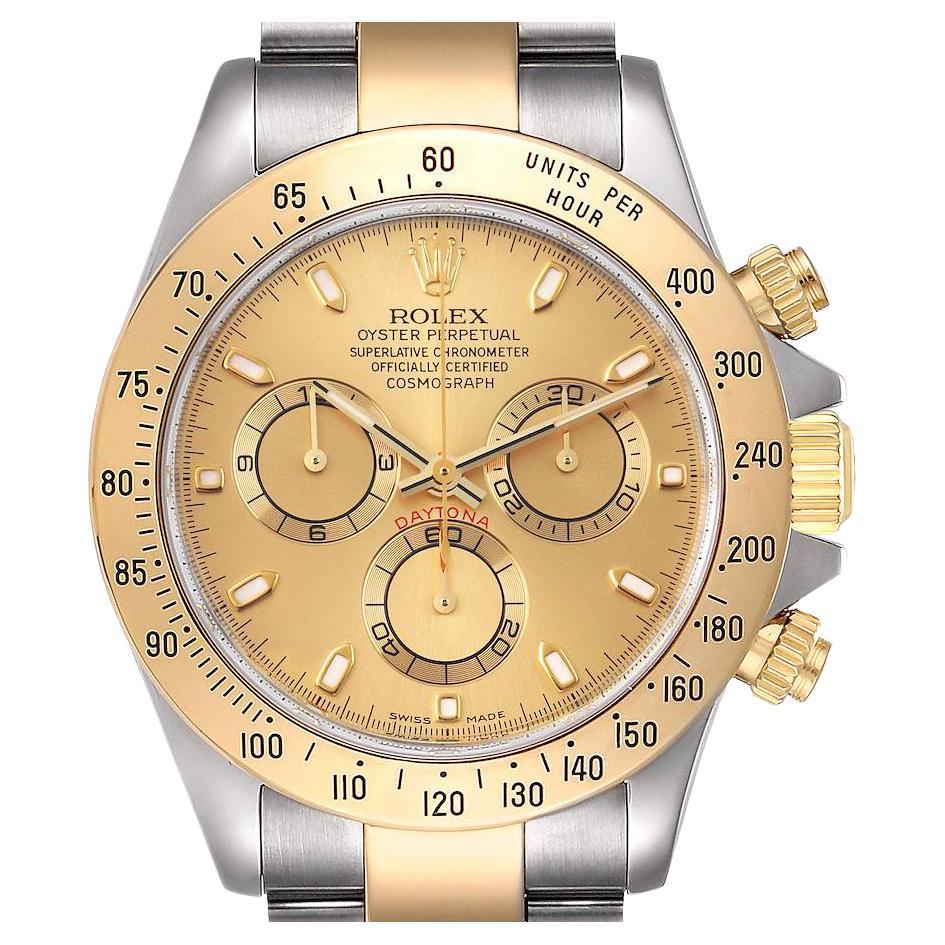 Rolex Daytona Steel 18K Yellow Gold Champagne Dial Mens Watch 116523
