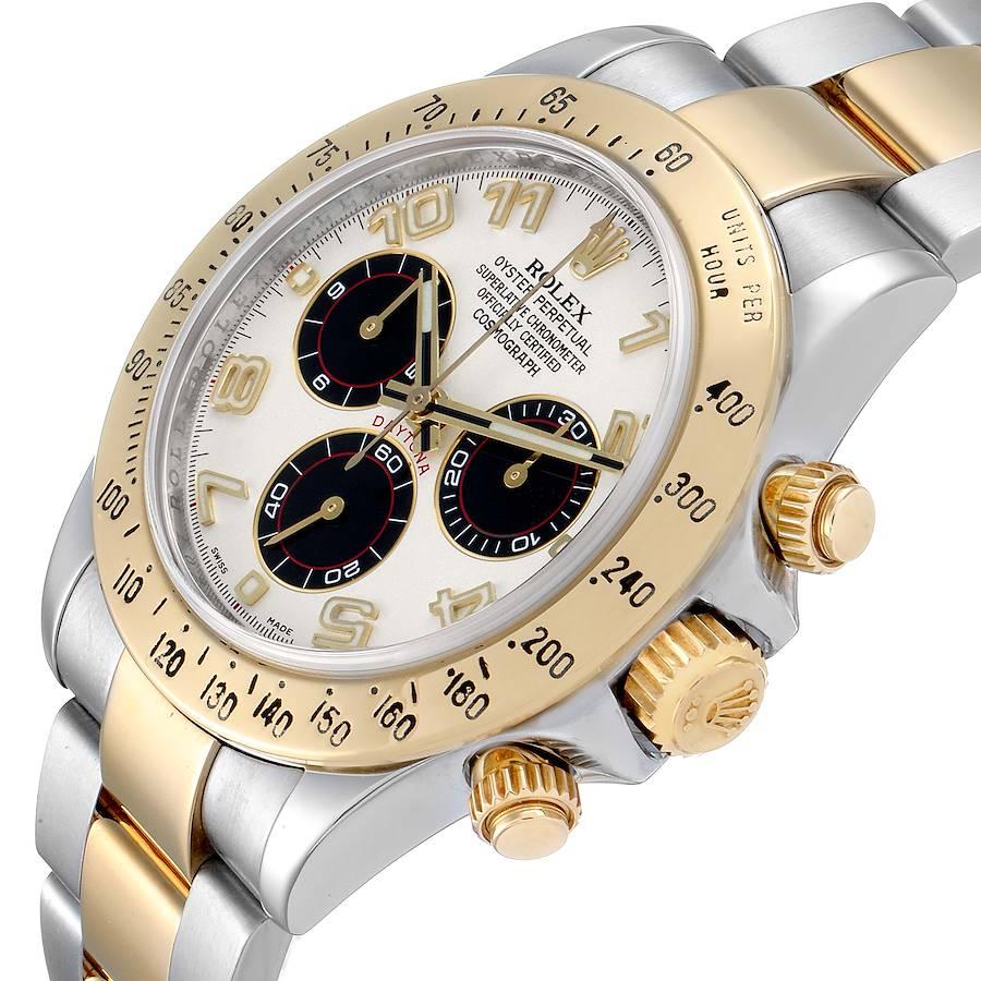 Rolex Daytona Stahl 18k Gelbgold Panda Zifferblatt Herrenuhr 116523 im Angebot 2