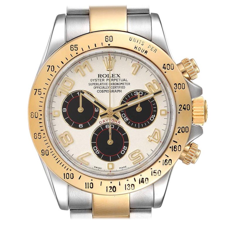 Rolex Daytona Steel 18k Yellow Gold Panda Dial Mens Watch 116523 For Sale  at 1stDibs | rolex 116523 panda