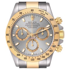 Rolex Daytona Stahl 18k Gelbgold Schiefer Zifferblatt Herrenuhr 116523 Box Papiere