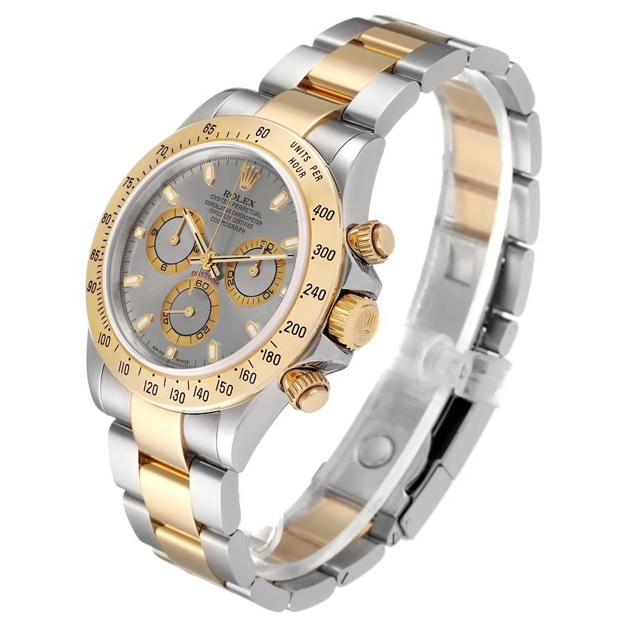 Men's Rolex Daytona Steel 18k Yellow Gold Slate Dial Mens Watch 116523