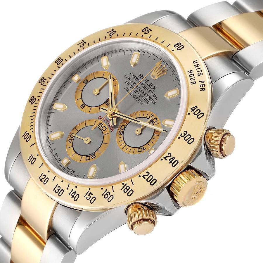 Rolex Daytona Steel 18k Yellow Gold Slate Dial Mens Watch 116523 1