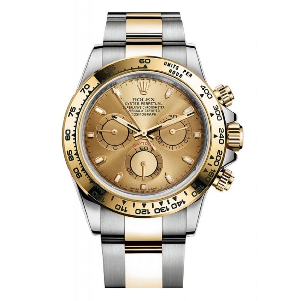 Rolex Daytona Steel & 18K Yellow Gold White MOP Diamond Dial Watch 116503 In Excellent Condition For Sale In Miami, FL