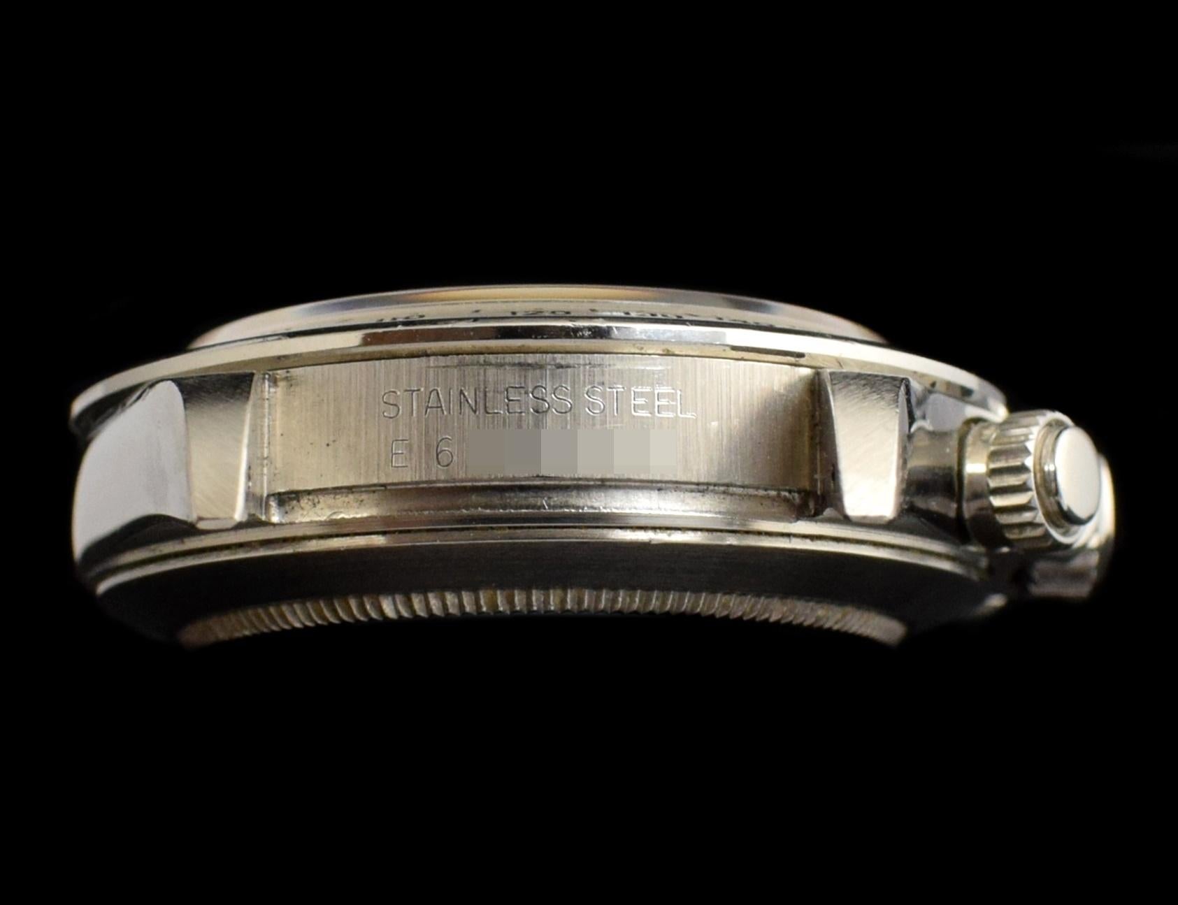 Women's or Men's Rolex Daytona Steel Black Dial 16520 Cosmograph Chrono, Inverted 6 Watch 1990