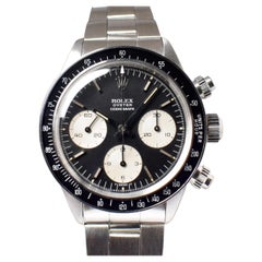 Rolex Daytona Steel Black Dial 6263 Cosmograph Chronograph Watch with Paper 1972
