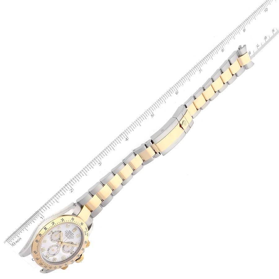 Rolex Daytona Stahl Perlmutt-Diamant-Herrenuhr 116523 Box Kartene im Angebot 7