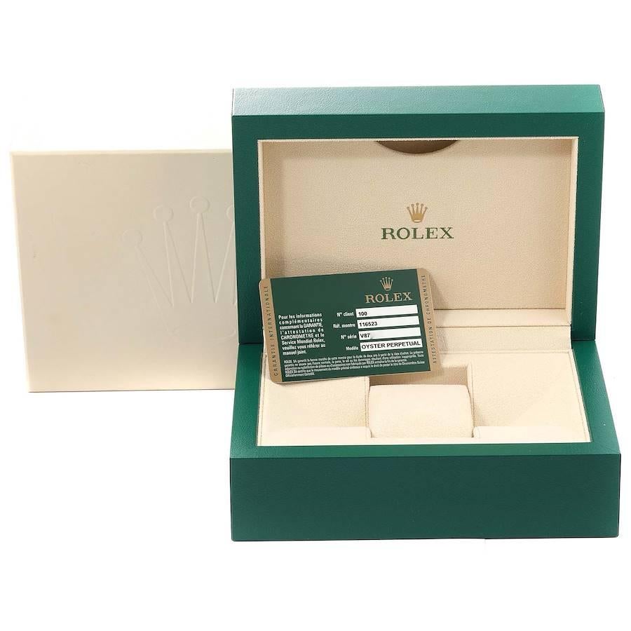 Rolex Daytona Stahl Perlmutt-Diamant-Herrenuhr 116523 Box Kartene im Angebot 9