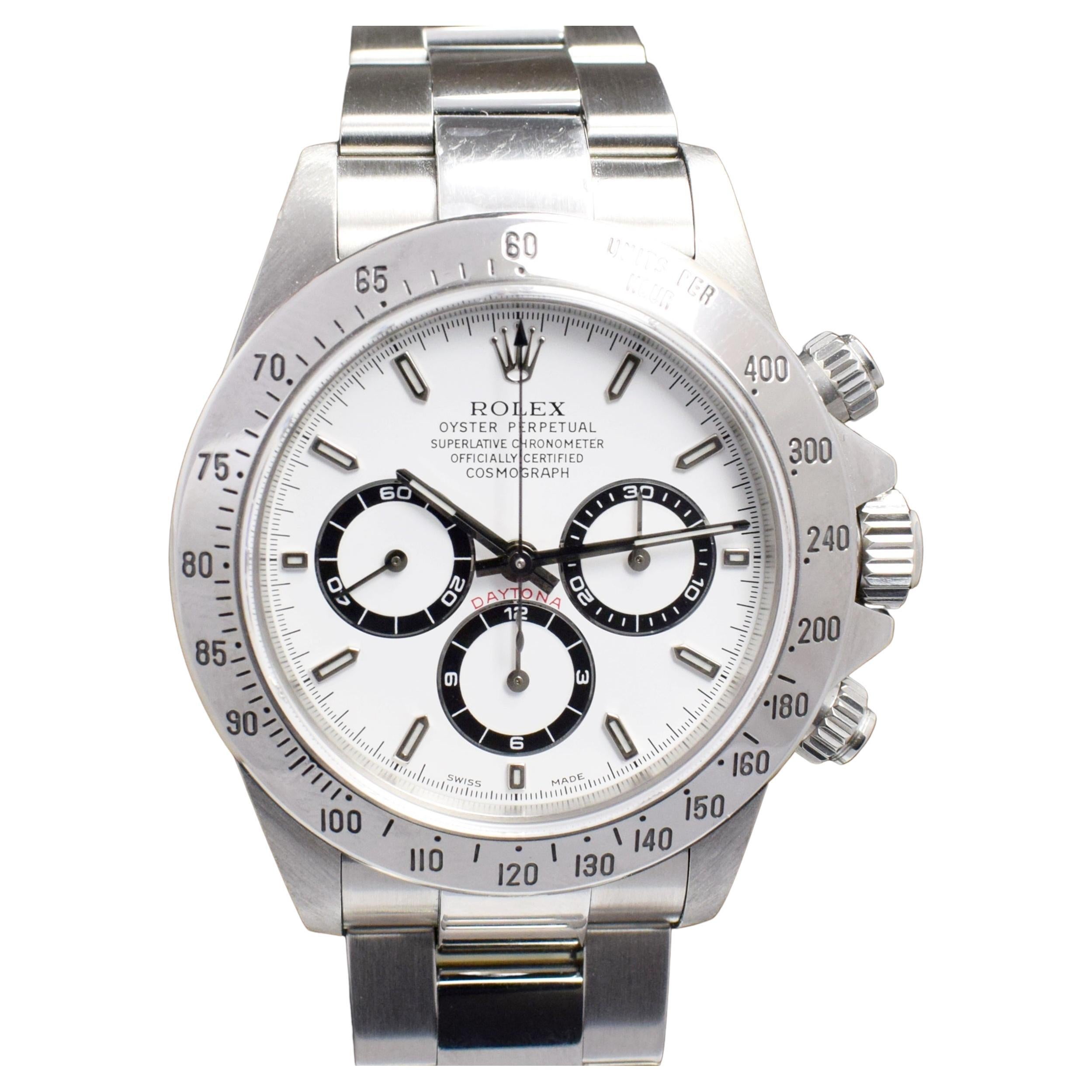 Rolex Daytona Steel White Dial 16520 Cosmograph Chronograph Watch and  Paper, 1998 For Sale at 1stDibs | new rolex daytona retail price, rolex  daytona 1998, rolex daytona 16520 white dial