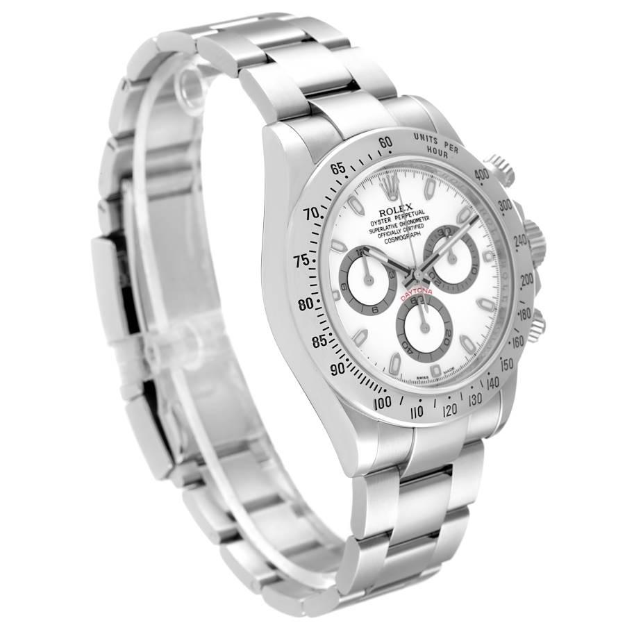 Rolex Daytona Steel White Dial Chronograph Mens Watch 116520 Box Card