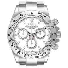 Rolex Daytona Steel White Dial Chronograph Mens Watch 116520 Box Card