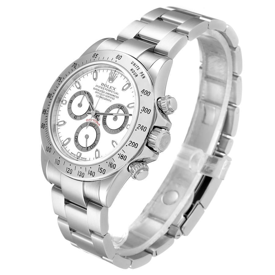 Men's Rolex Daytona Steel White Dial Chronograph Mens Watch 116520 For Sale
