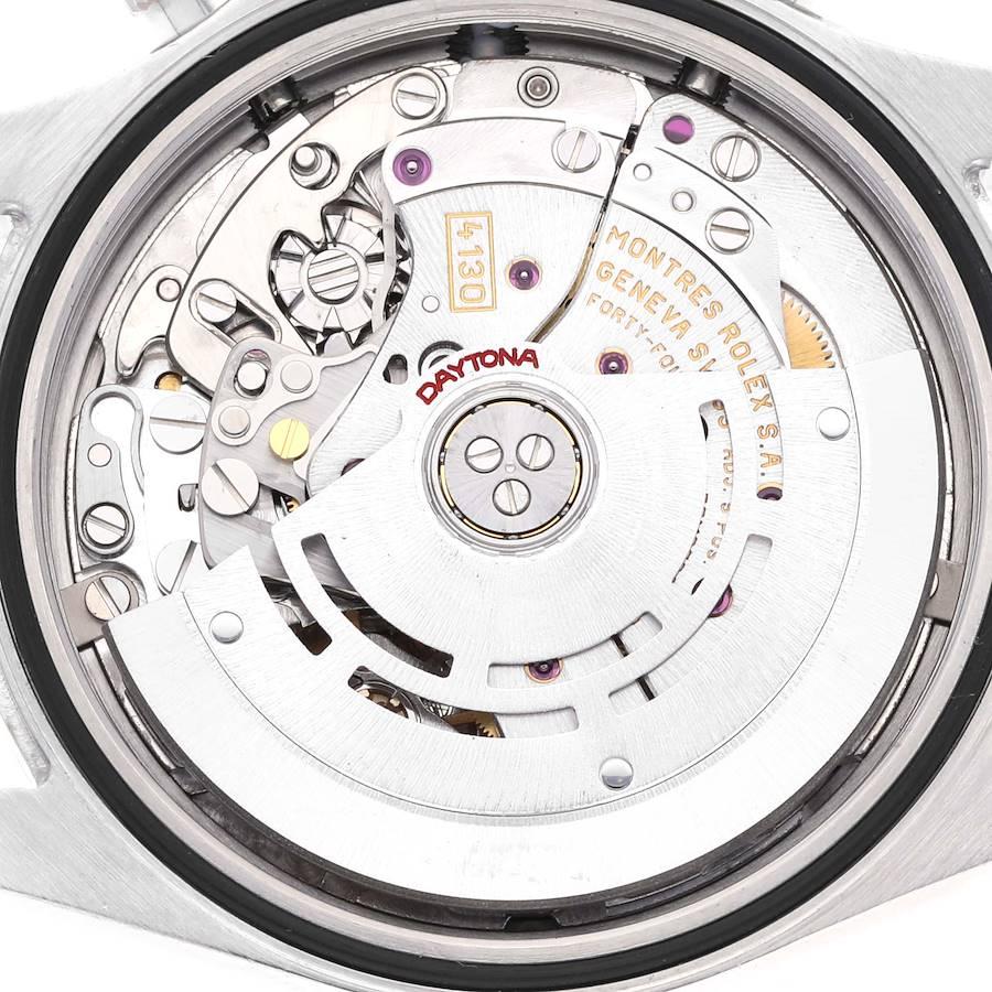 Rolex Daytona Stahl Weißes Zifferblatt Chronograph Herrenuhr 116520 im Angebot 5
