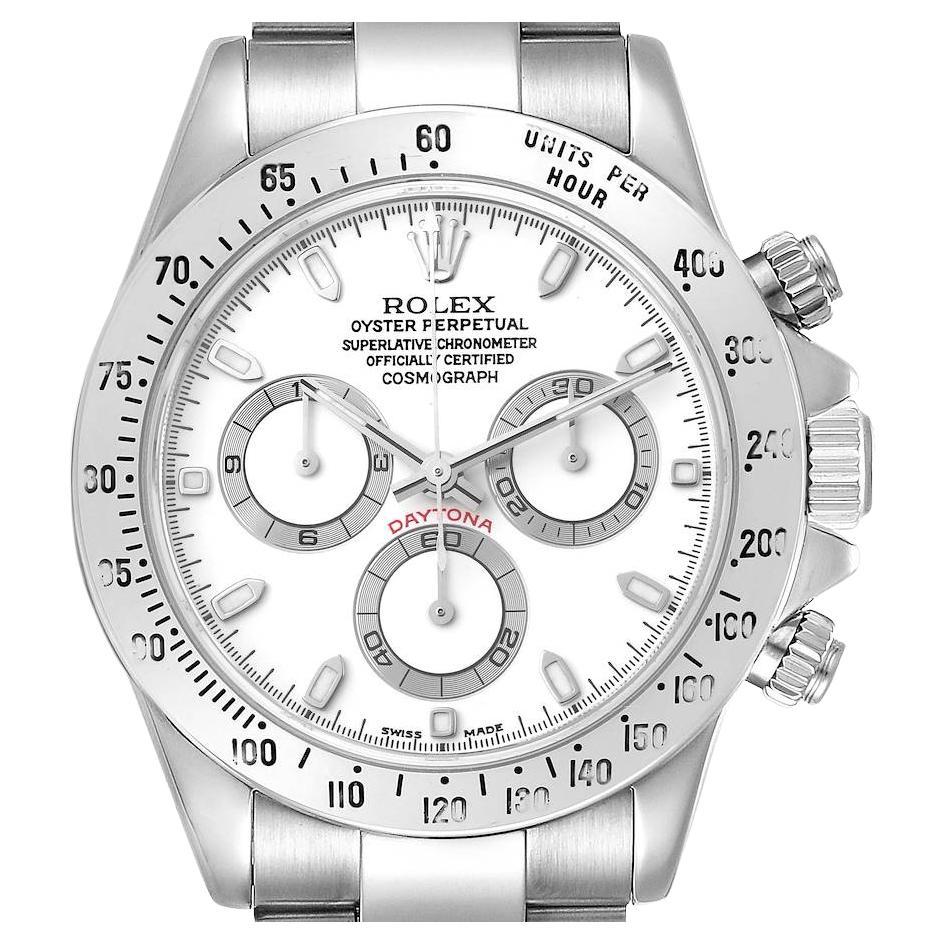 Rolex Daytona Steel White Dial Chronograph Mens Watch 116520 For Sale at  1stDibs | orig rolex design 116520, aph dial, 116520 dial