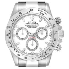 Rolex Daytona Stahl Weißes Zifferblatt Chronograph Herrenuhr 116520