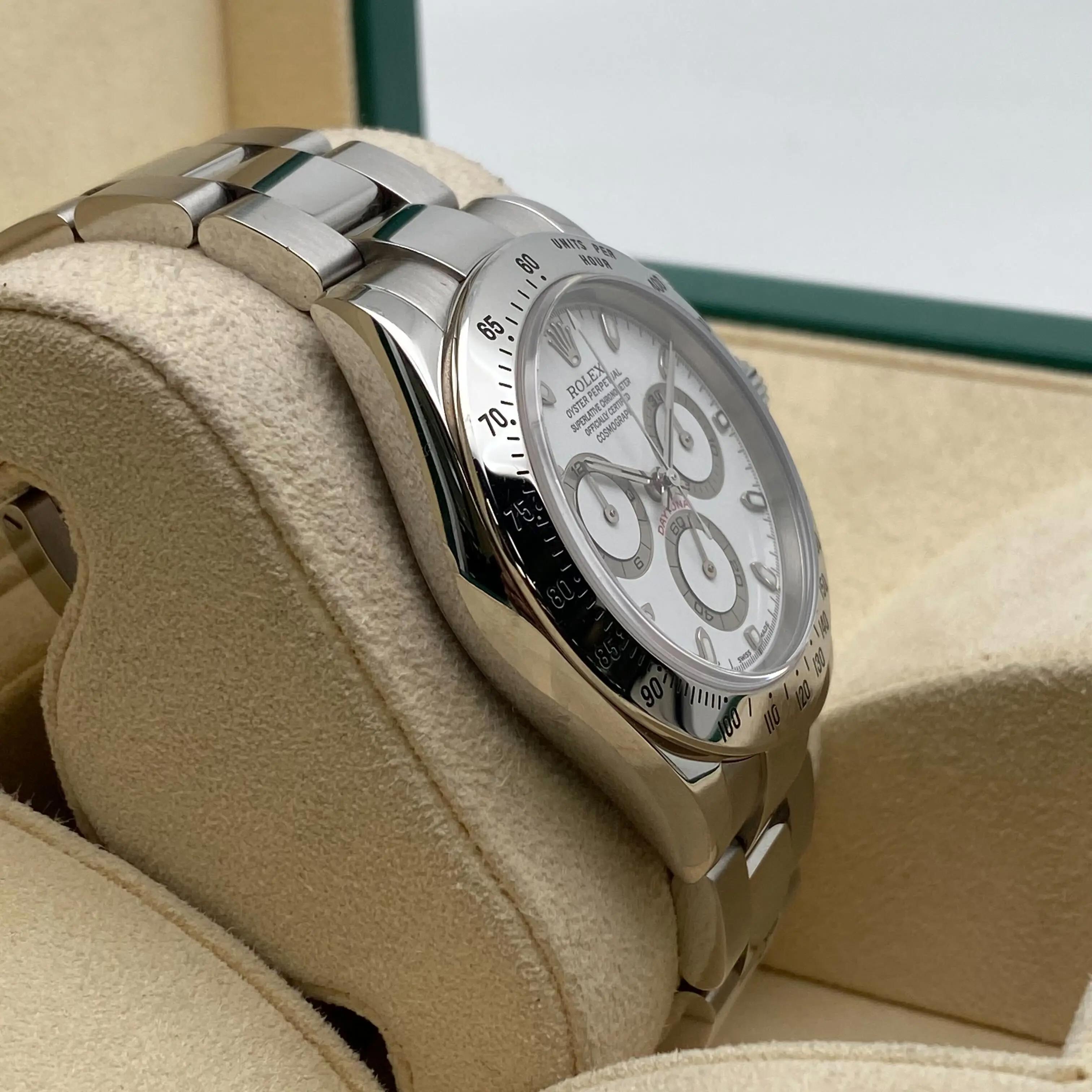 Rolex Daytona Stahl Weiß Sticks Zifferblatt Automatik Herrenuhr 116520 im Angebot 1