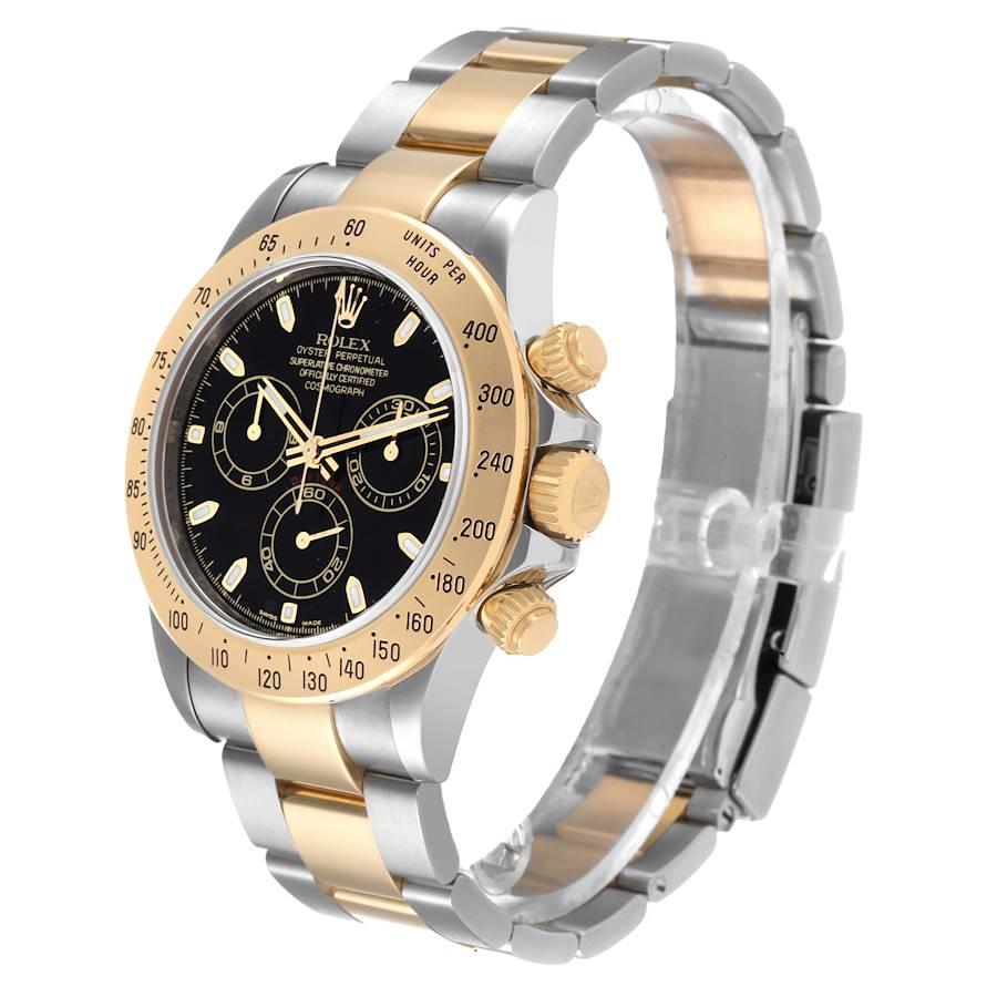 Rolex Daytona Stahl-Herrenuhr mit schwarzem Zifferblatt 116523 im Angebot 1
