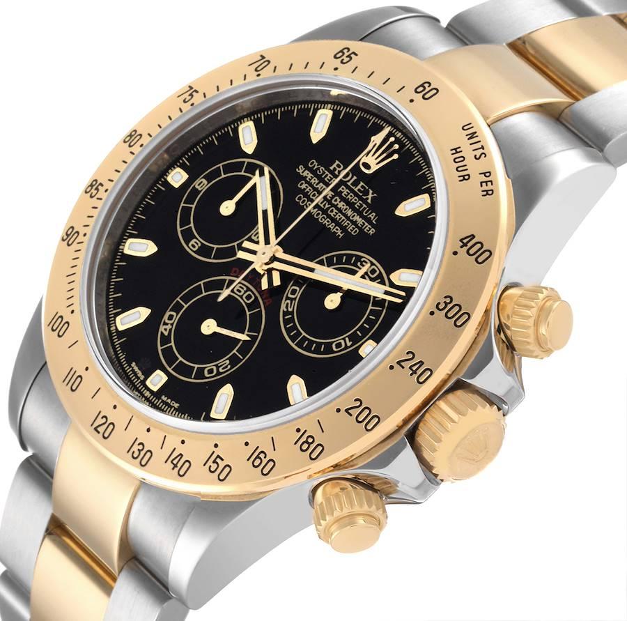 Rolex Daytona Stahl-Herrenuhr mit schwarzem Zifferblatt 116523 im Angebot 2
