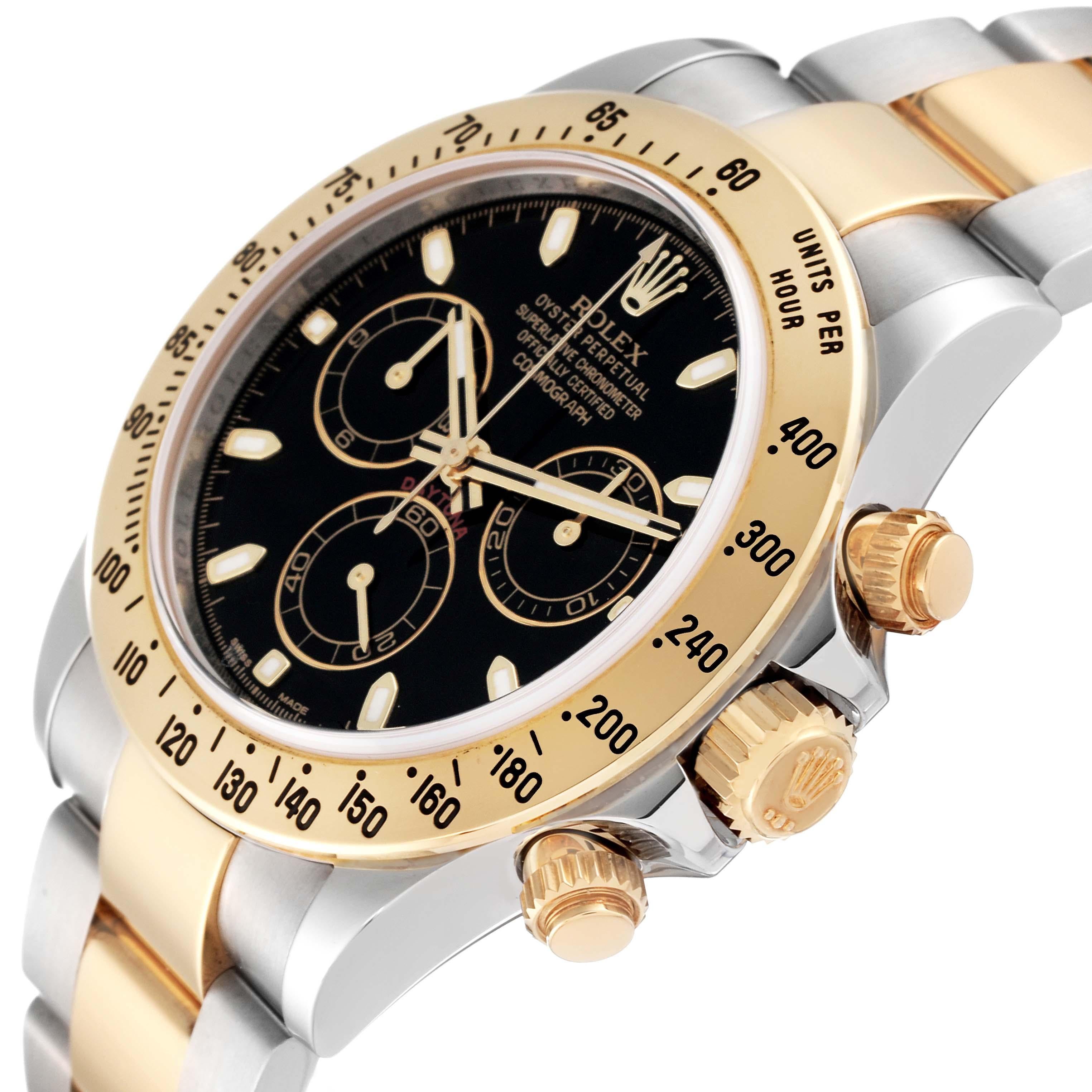 Rolex Daytona Steel Yellow Gold Black Dial Mens Watch 116523 1
