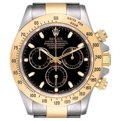 Rolex Daytona Steel Yellow Gold Black Dial Mens Watch 116523