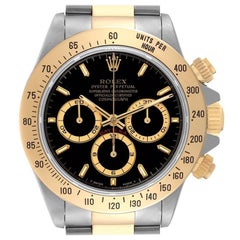 Rolex Daytona Steel Yellow Gold Black Dial Mens Watch 16523