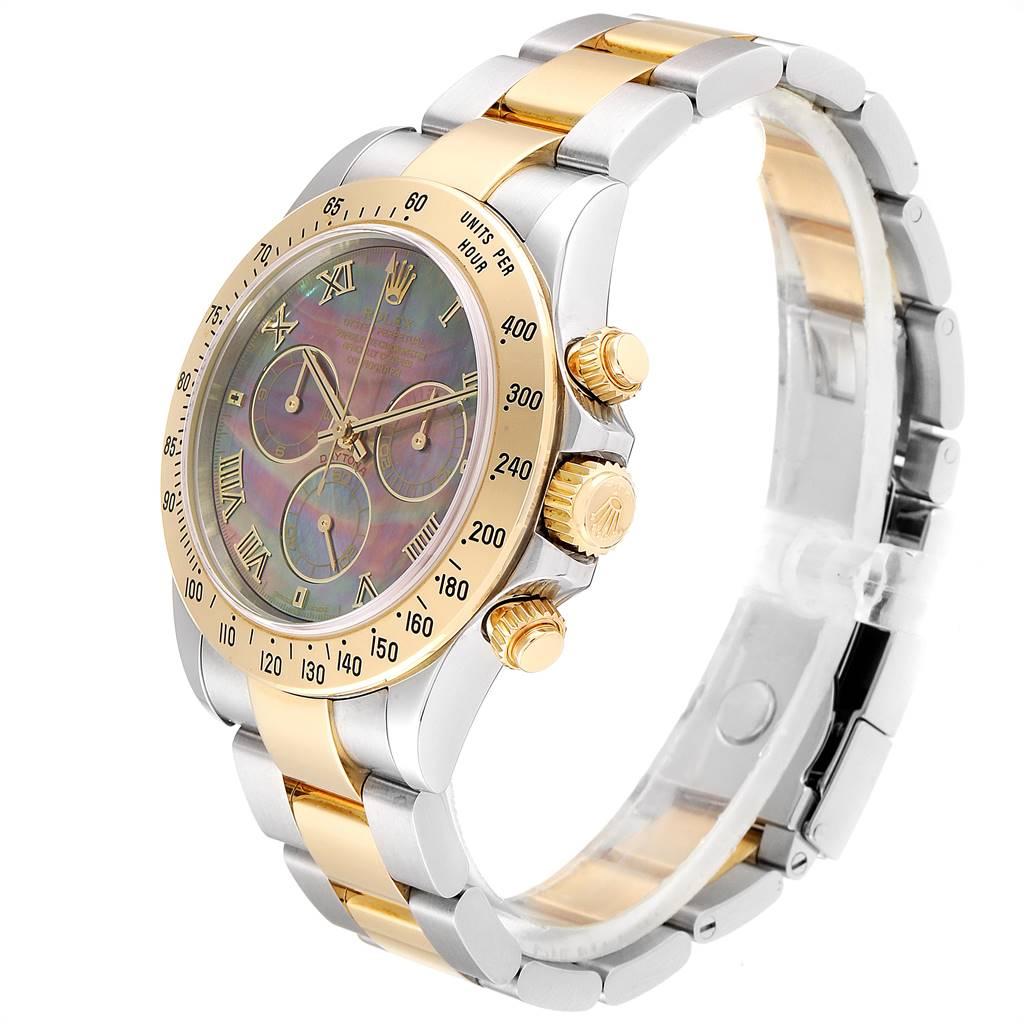 Rolex Daytona Steel Yellow Gold Black Mother of Pearl Dial Chronograph Men's 1