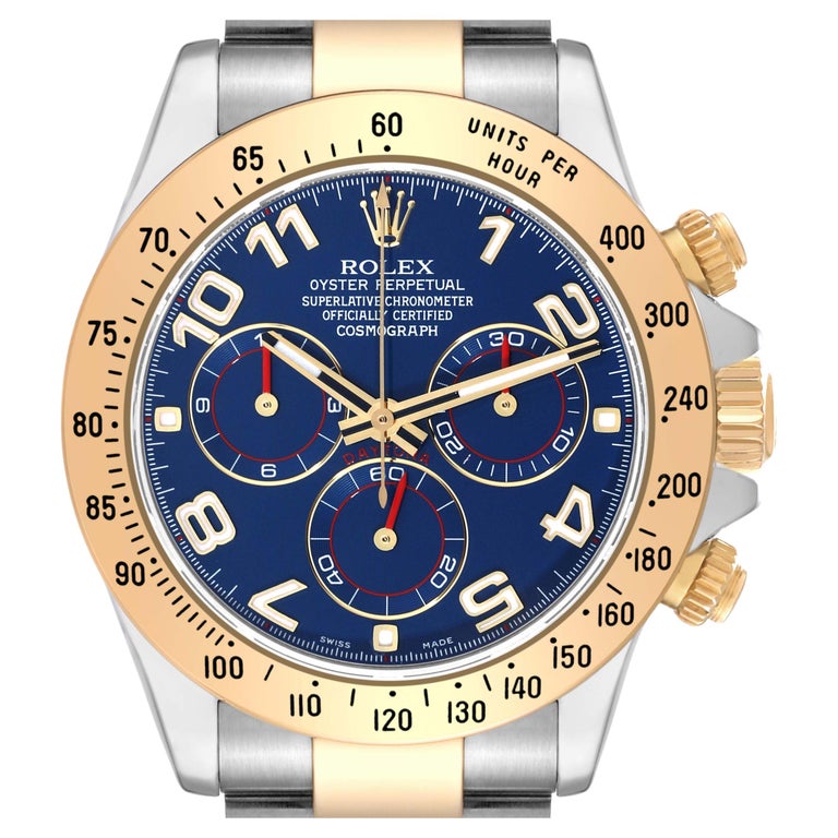 Rolex Daytona Acciaio Oro Giallo Quadrante Blu da Corsa Orologio