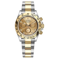 Rolex Daytona Steel Yellow Gold Diamond Champagne Dial Mens Watch 116503