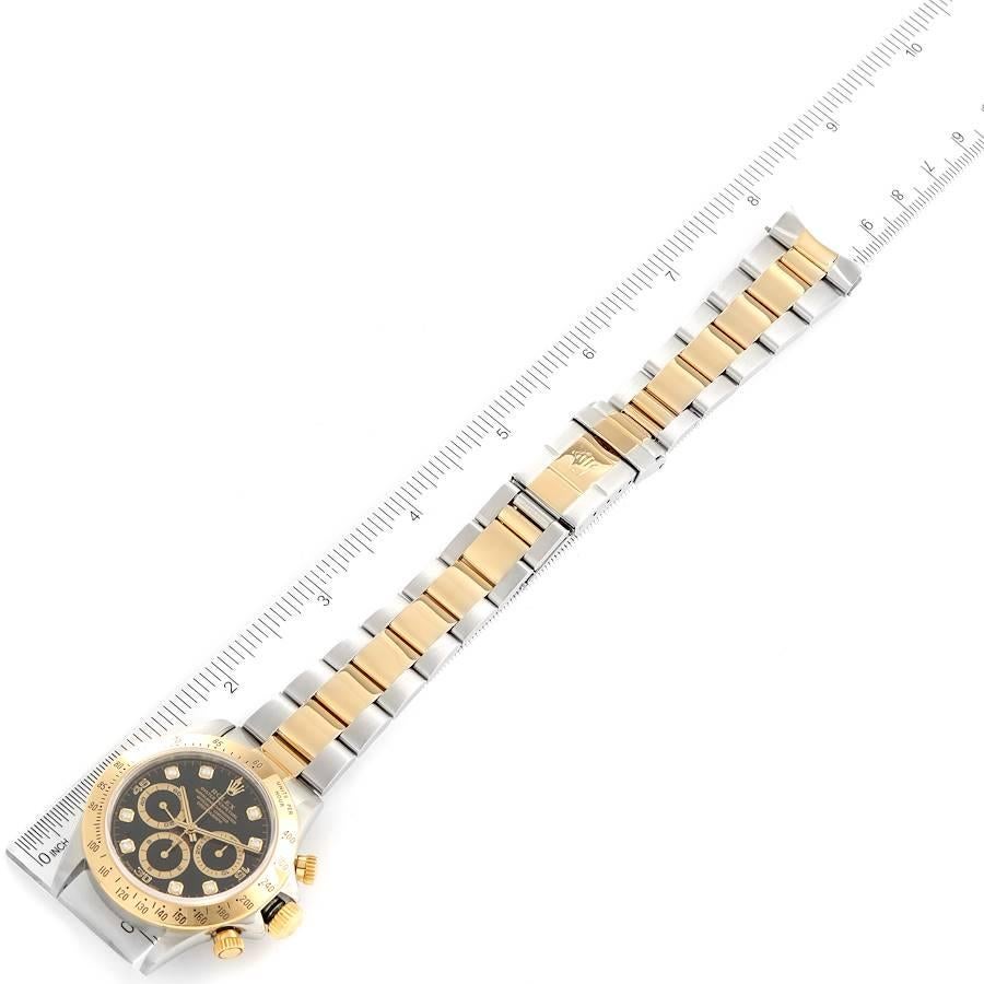 Rolex Daytona Steel Yellow Gold Diamond Chronograph Mens Watch 16523 3