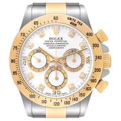 Rolex Daytona Steel Yellow Gold Diamond Dial Zenith Movement Mens Watch 16523