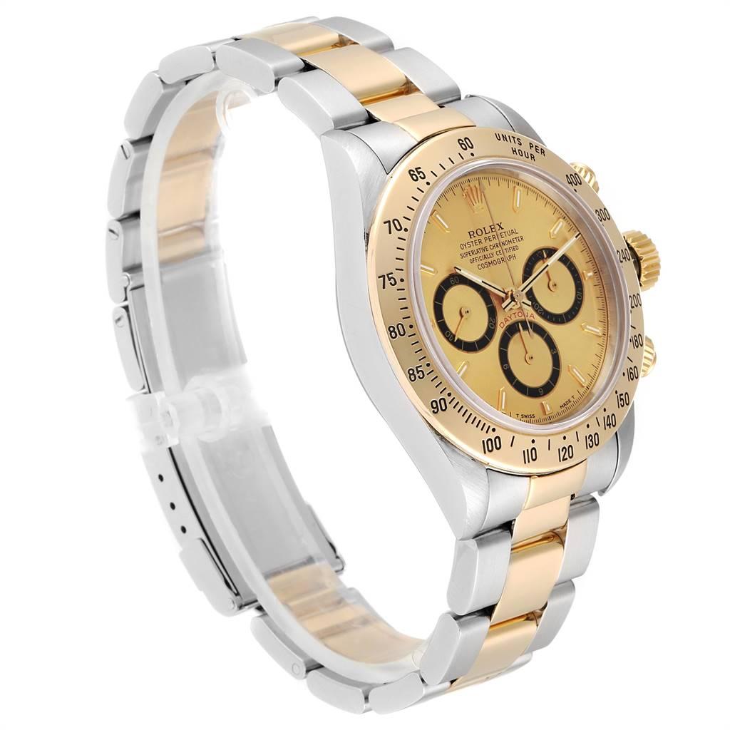 Rolex Daytona Steel Yellow Gold Inverted 6 Men's Watch 16523 Box Papers In Excellent Condition For Sale In Atlanta, GA