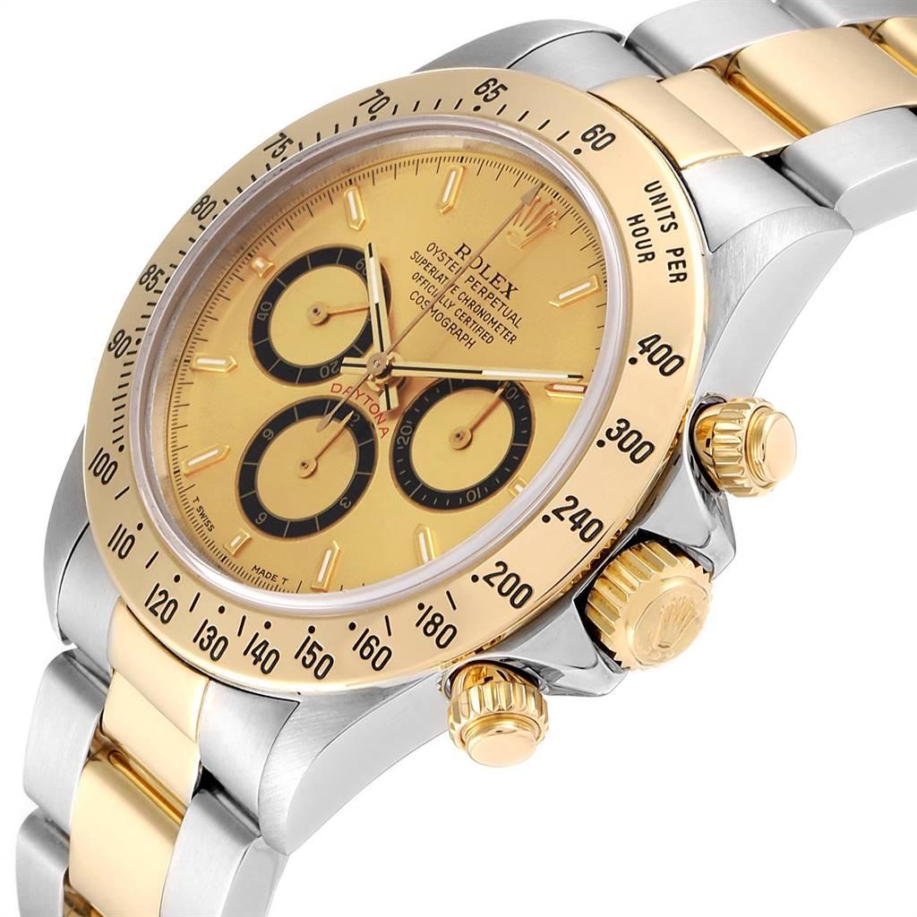 Rolex Daytona Steel Yellow Gold Inverted 6 Men's Watch 16523 Box Papers For Sale 2
