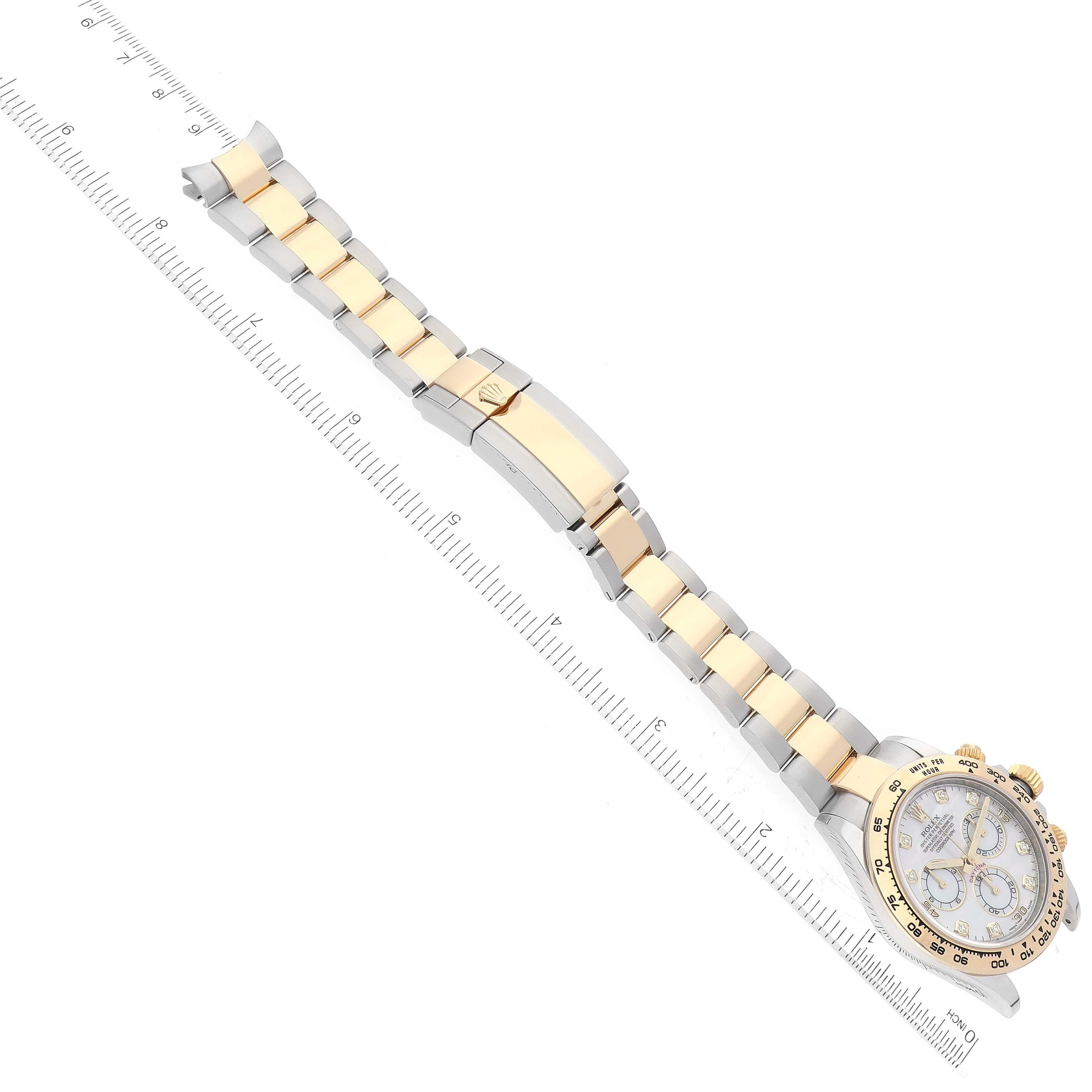 Rolex Daytona Steel Yellow Gold Mother Of Pearl Diamond Mens Watch 116503 For Sale 5