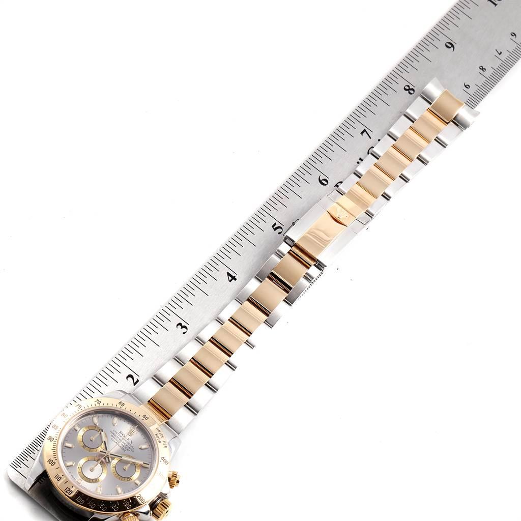 Rolex Daytona Stahl Gelbgold Schiefer Zifferblatt Chronograph Herrenuhr 116523 im Angebot 8