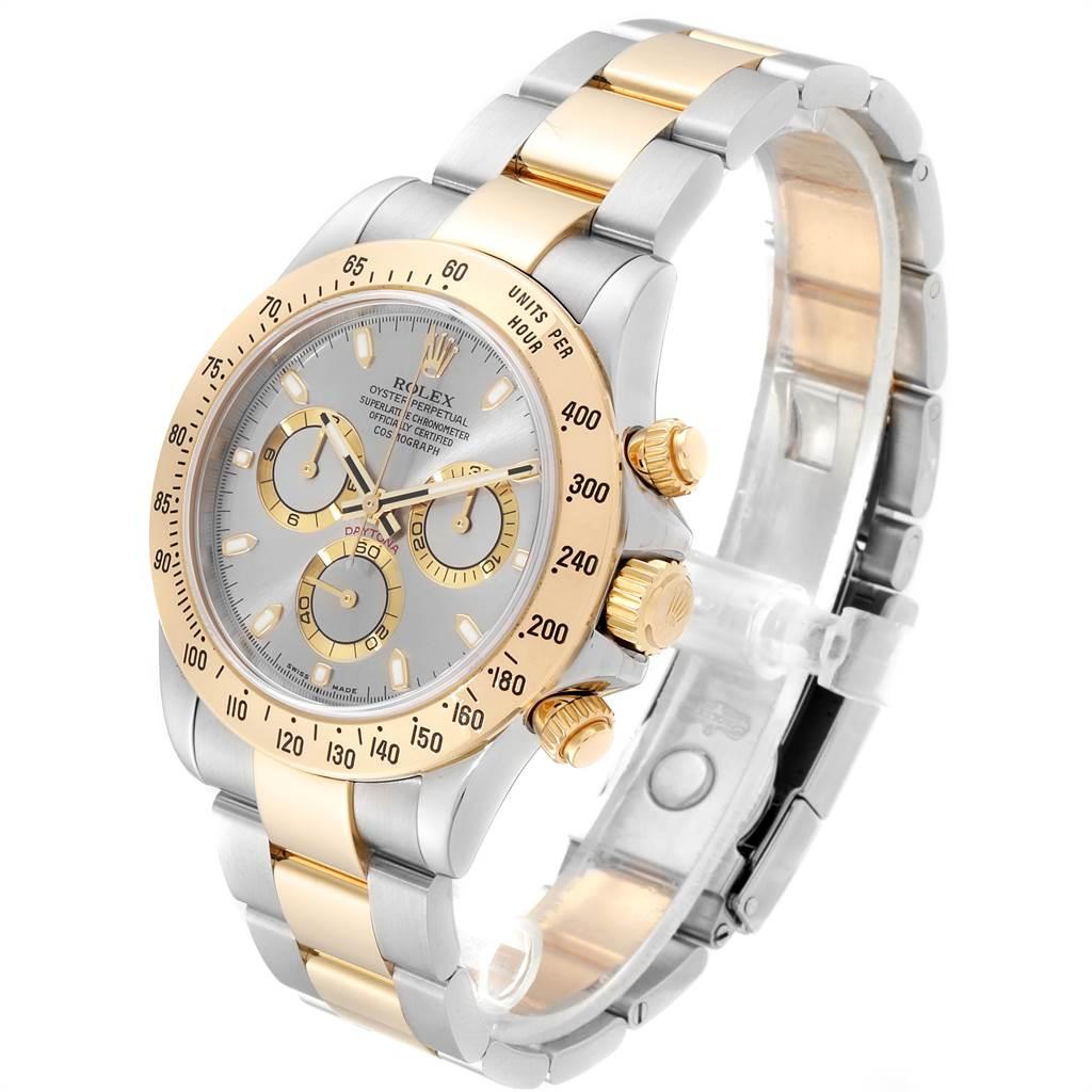 Rolex Daytona Stahl Gelbgold Schiefer Zifferblatt Chronograph Herrenuhr 116523 im Angebot 1