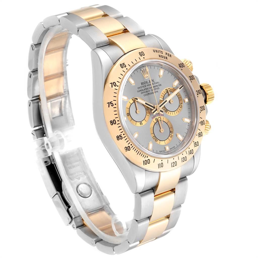 Rolex Daytona Stahl Gelbgold Schiefer Zifferblatt Chronograph Herrenuhr 116523 im Angebot 2