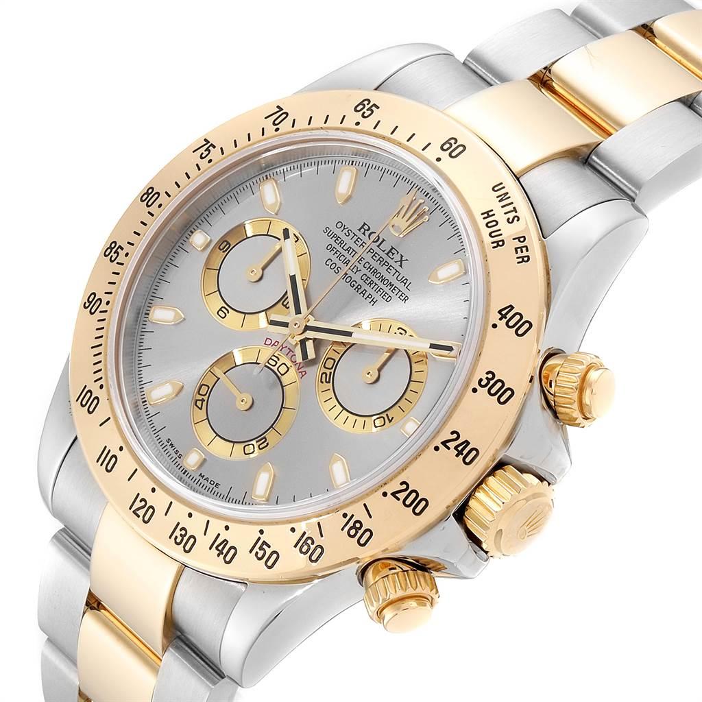 Rolex Daytona Stahl Gelbgold Schiefer Zifferblatt Chronograph Herrenuhr 116523 im Angebot 3