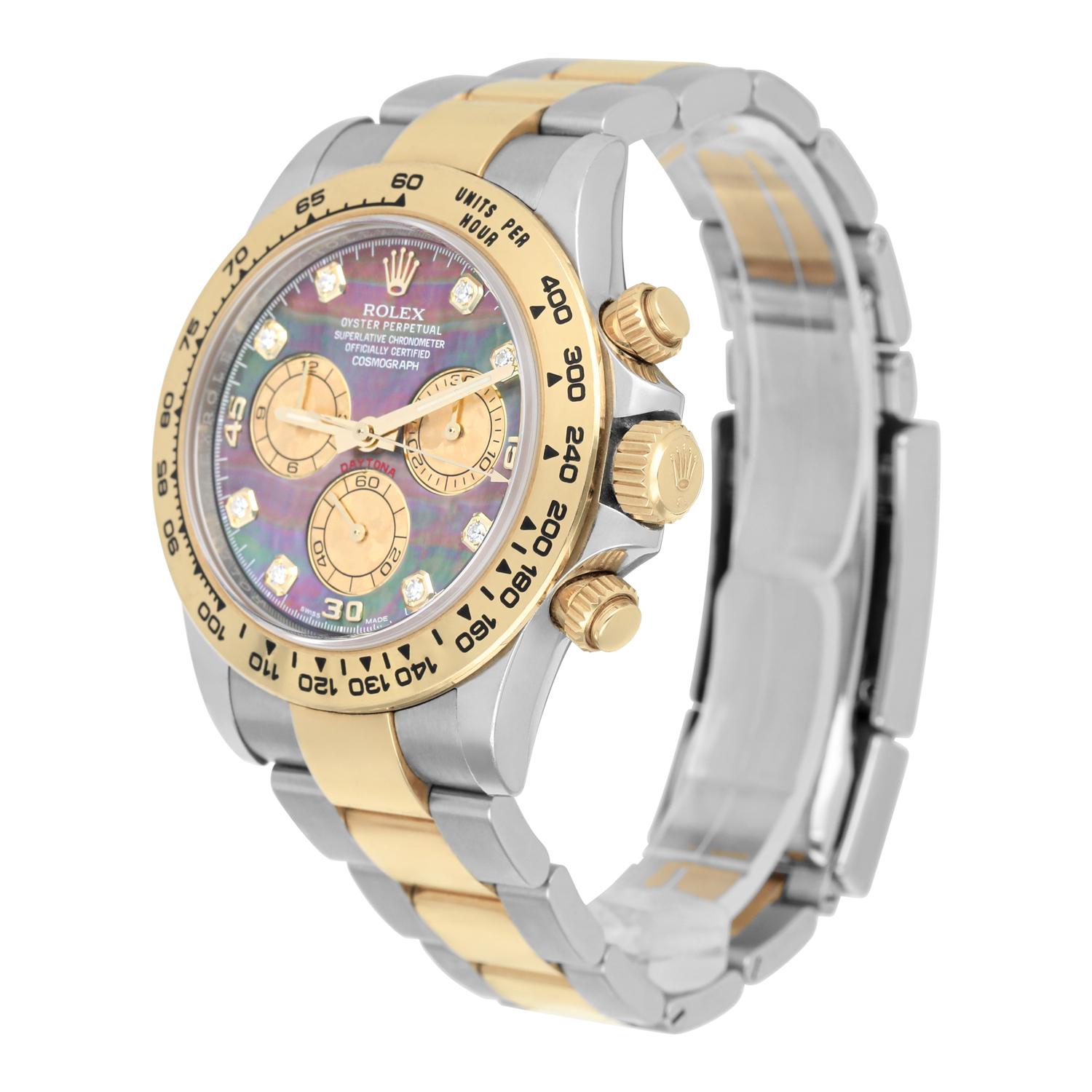 Rolex Daytona Stahl/Gelbgolduhr Tahitian MOP Diamant-Zifferblatt 116503 Box+ Card (Moderne)