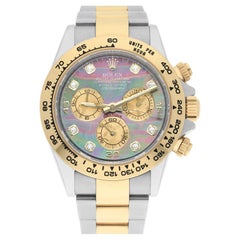 Rolex Daytona Steel/Yellow Gold Watch Tahitian MOP Diamond Dial 116503 Box+Card