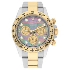 Rolex Daytona Orologio in acciaio/oro giallo Tahitian MOP Quadrante di diamanti 116503 Scatola+Carta
