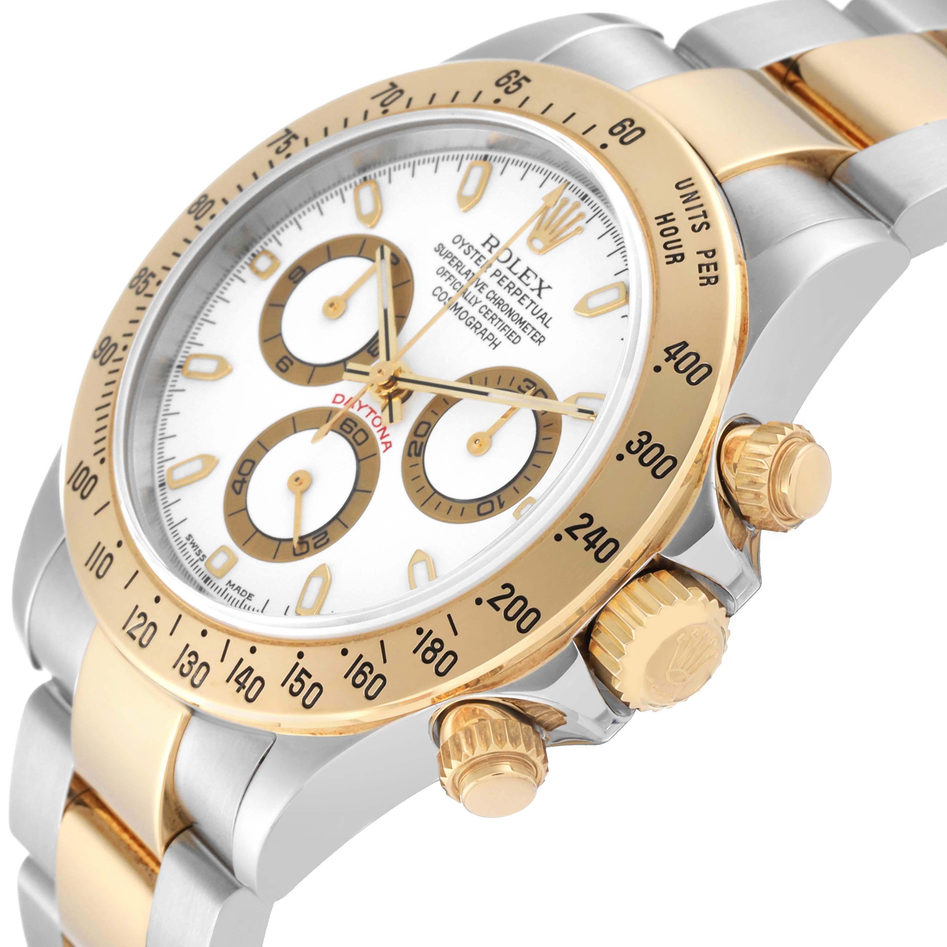 Rolex Daytona Steel Yellow Gold White Dial Mens Watch 116523 Box Papers 1