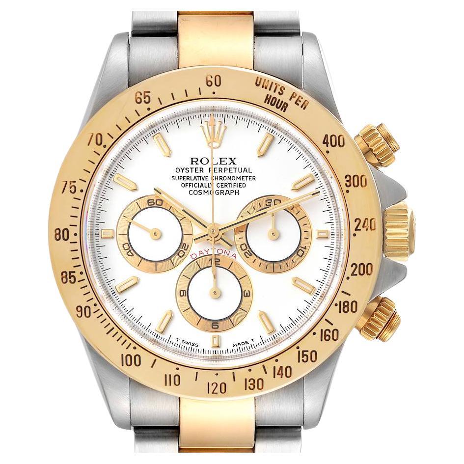 Rolex Daytona Steel Yellow Gold White Dial Mens Watch 16523