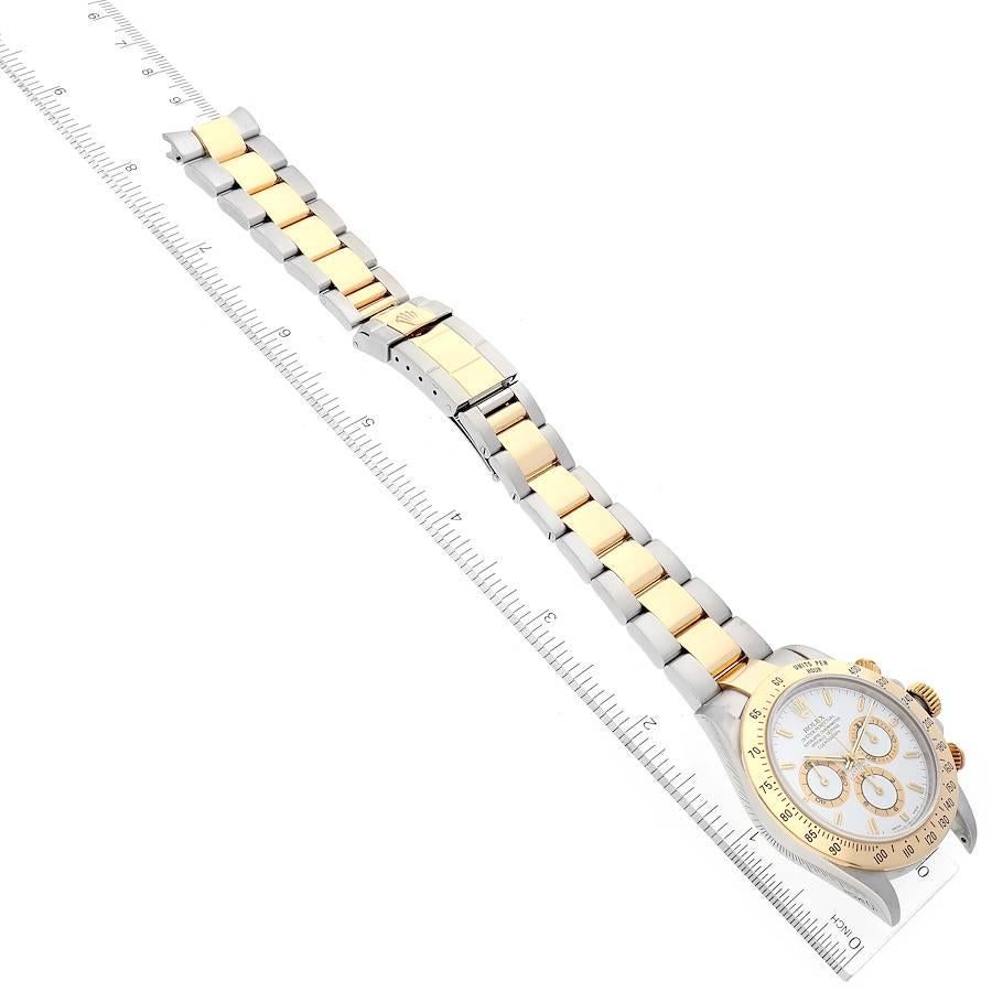 Rolex Daytona Stahl-Gelbgold-Herrenuhr 16523 mit weißem Zifferblatt Zenith Uhrwerk im Angebot 7