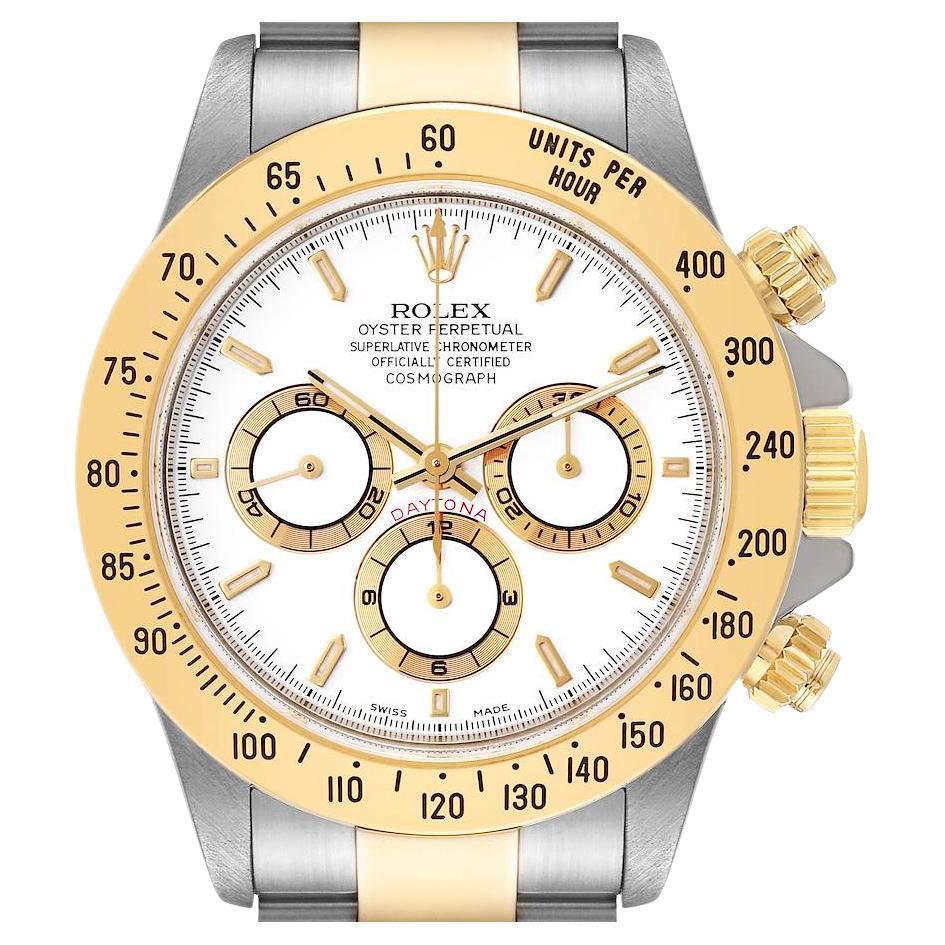 Rolex Daytona Stahl-Gelbgold-Herrenuhr 16523 mit weißem Zifferblatt Zenith Uhrwerk im Angebot