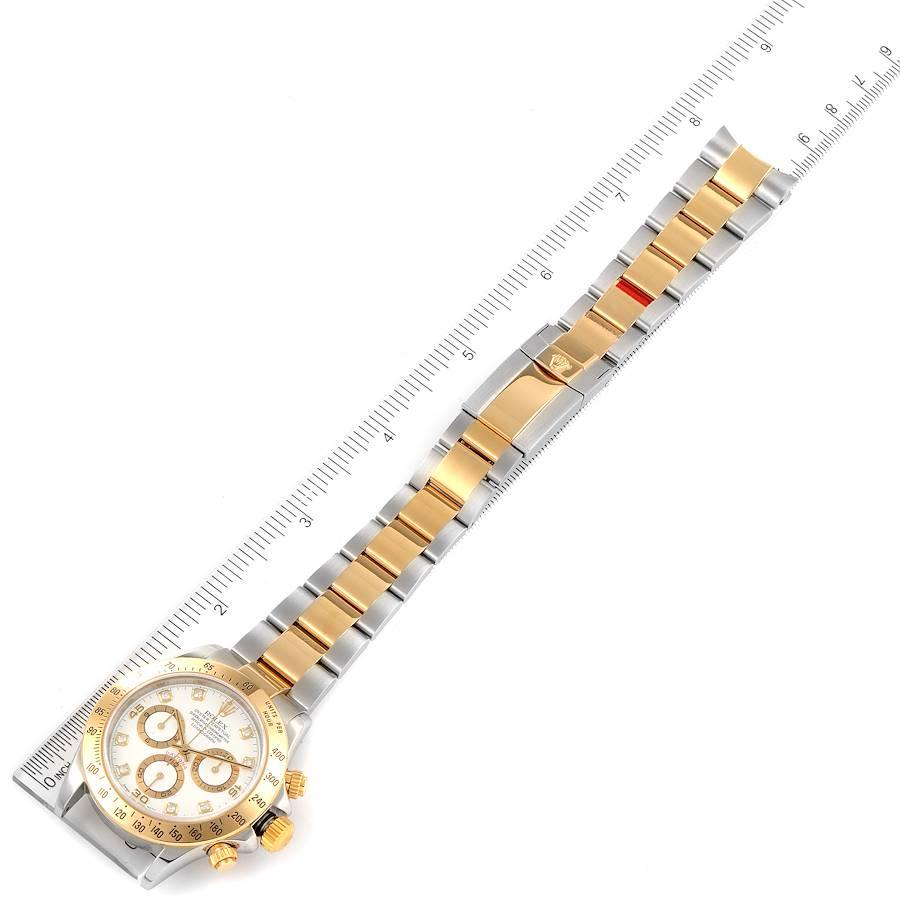Rolex Daytona Steel Yellow Gold White Diamond Dial Mens Watch 116523 For Sale 6