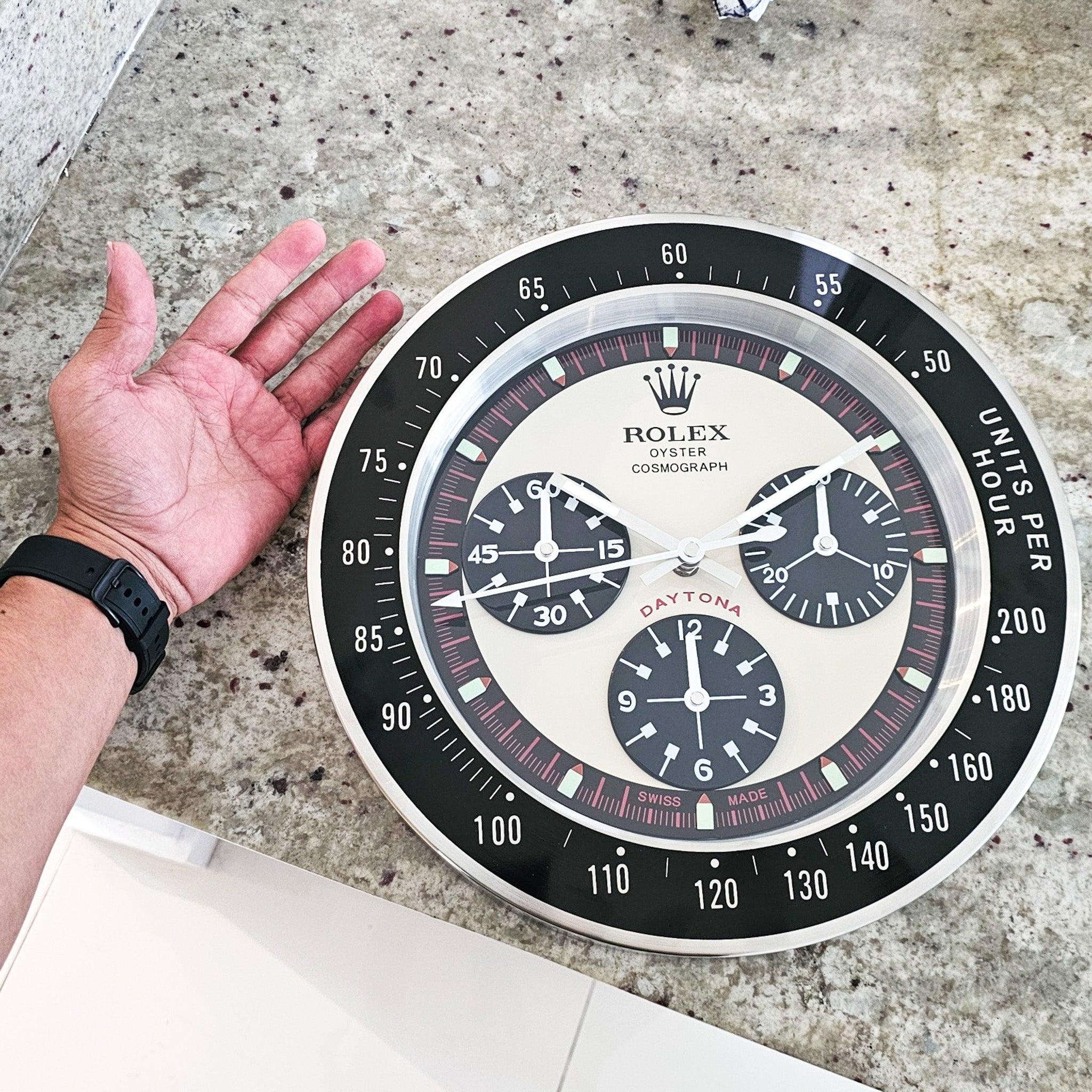 Rolex DAYTONA Store Display Wall Clock in Stainless Steel And Enamel 5