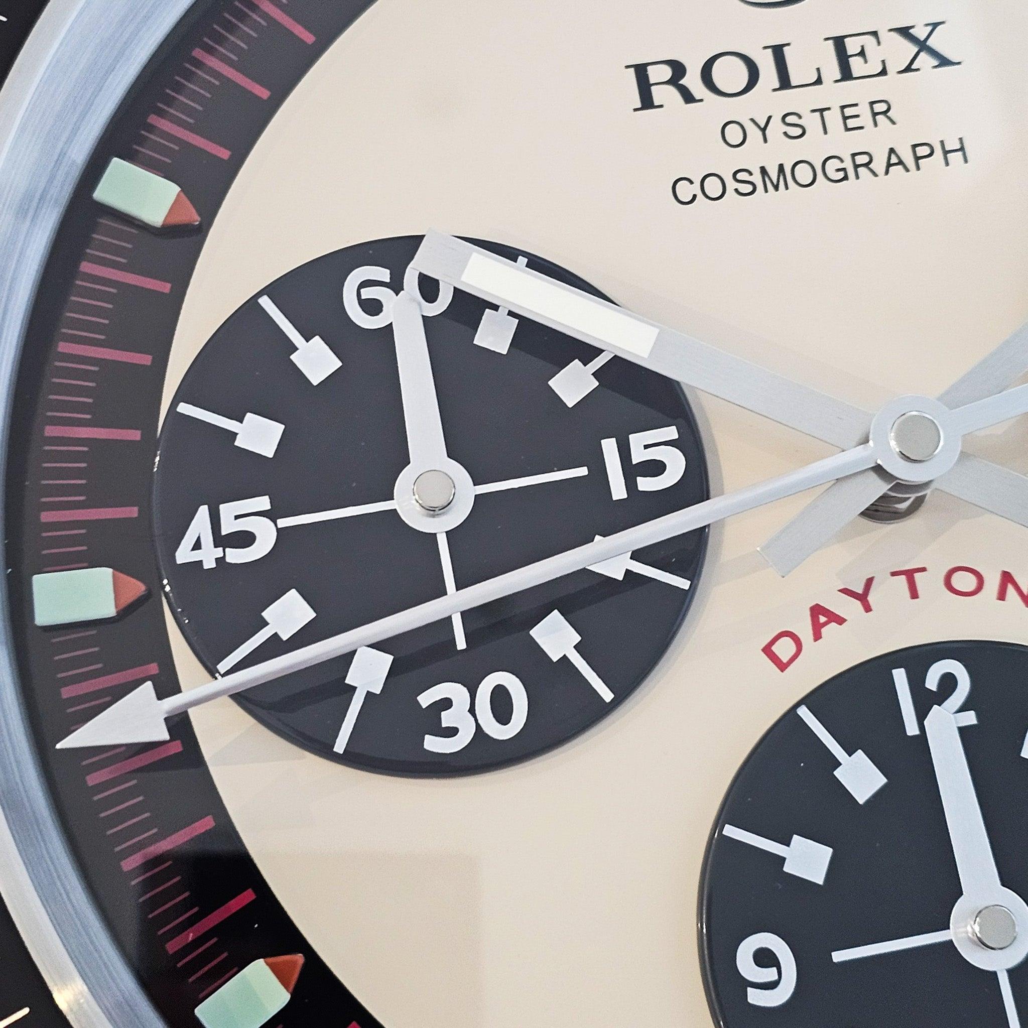 Modern Rolex DAYTONA Store Display Wall Clock in Stainless Steel And Enamel