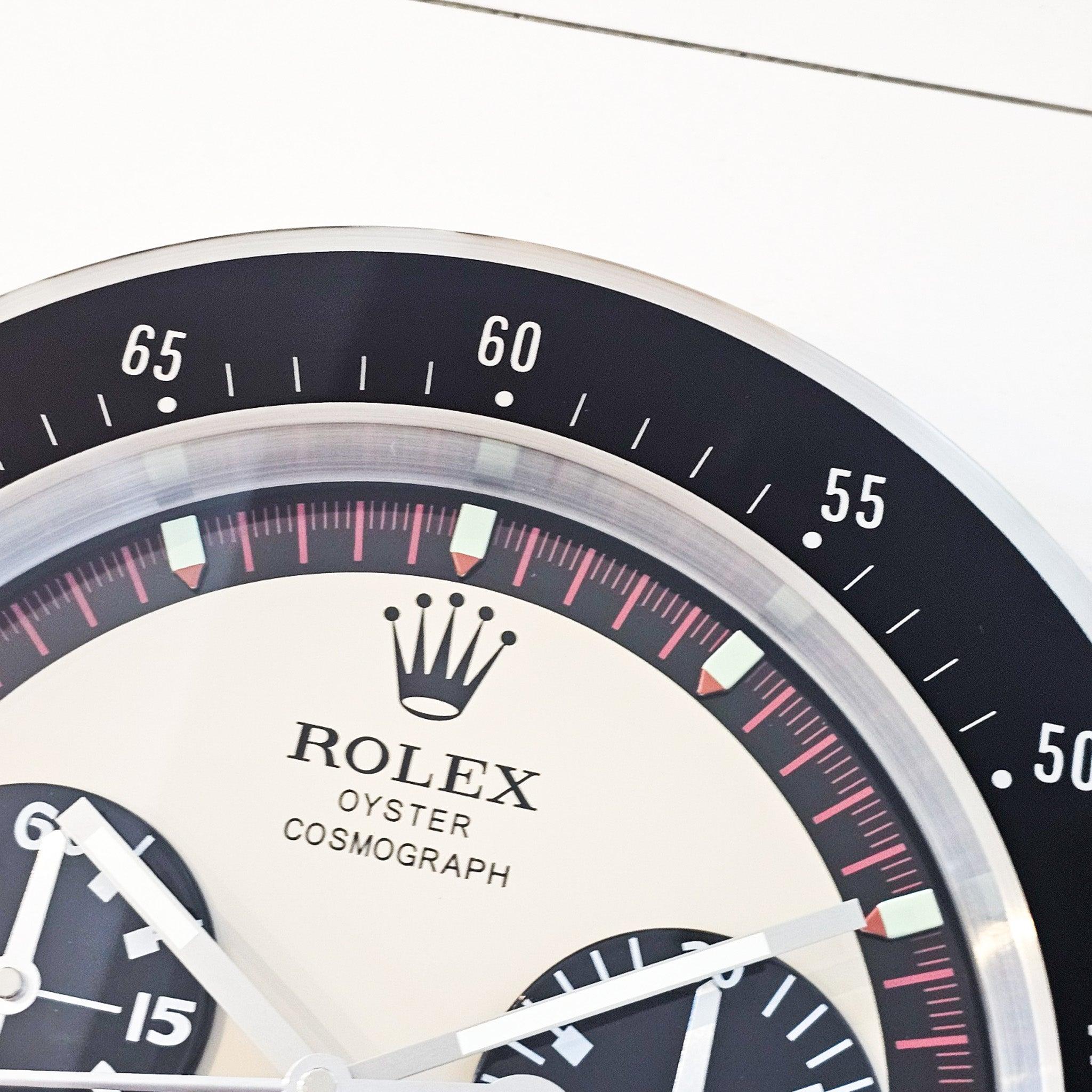 Rolex DAYTONA Store Display Wall Clock in Stainless Steel And Enamel In Excellent Condition In Miami, FL