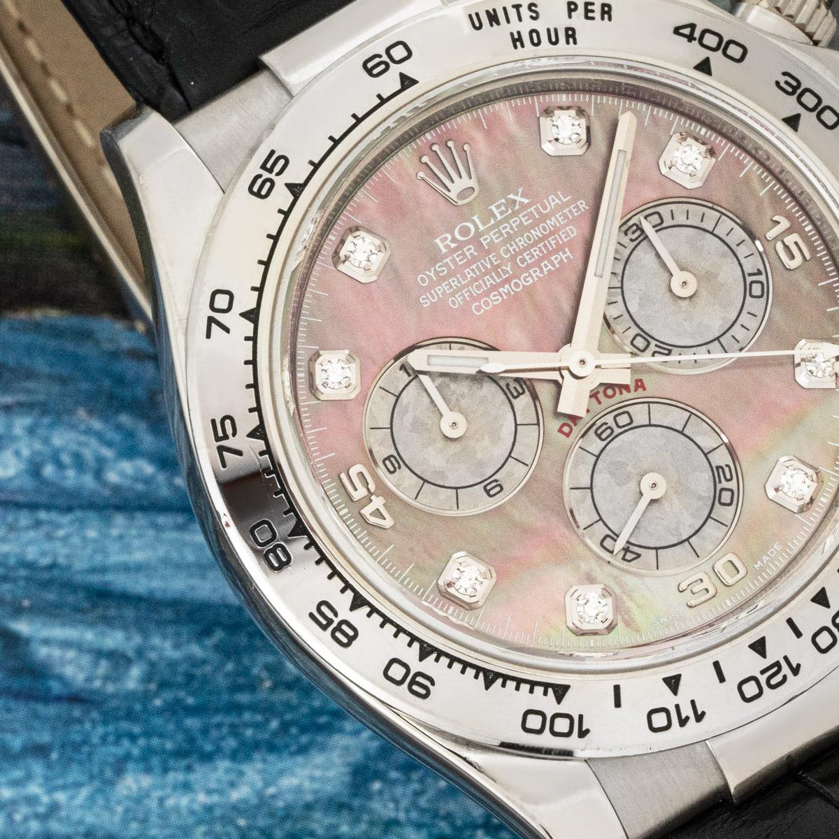 Rolex Daytona Tahiti, cadran en nacre et diamants 116519 5
