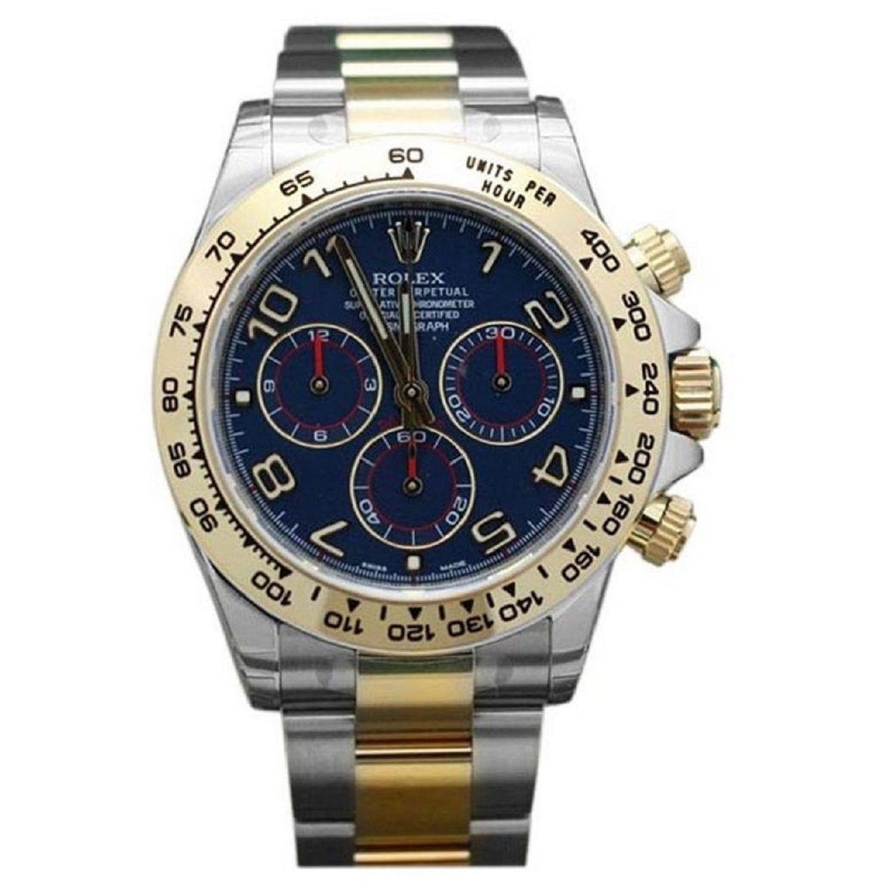 Men's Rolex Daytona Two-Tone Blue Racing Dial Watch For Sale